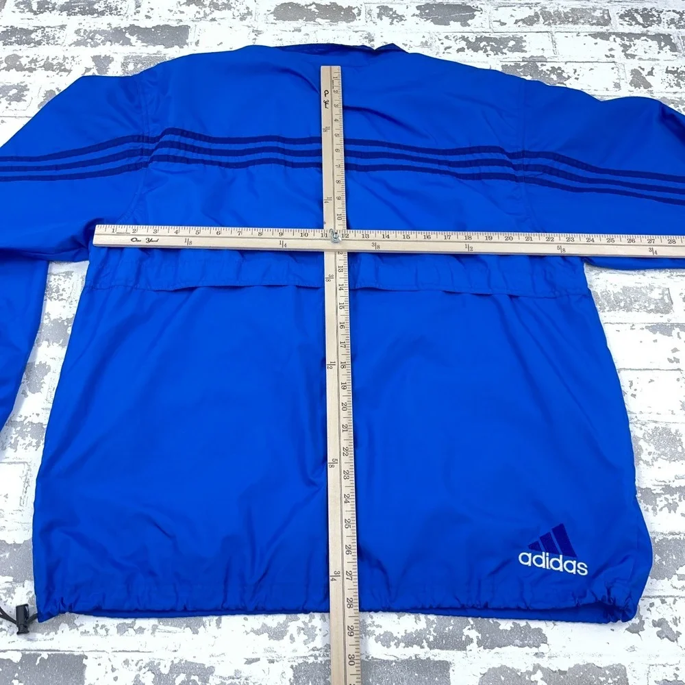 Vintage Adidas Jacket Men Large Blue Pullover Windbreaker Track Suit Snap‎ T Y2K